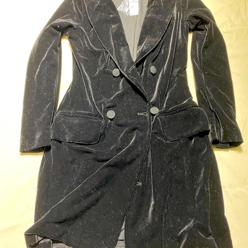 Black velvet Express blazer dress
